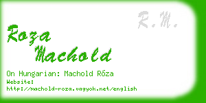 roza machold business card