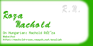 roza machold business card